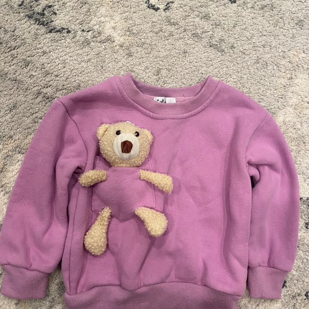 Lola + The Boys Lavender Crewneck Sweatshirt with Plush Teddy